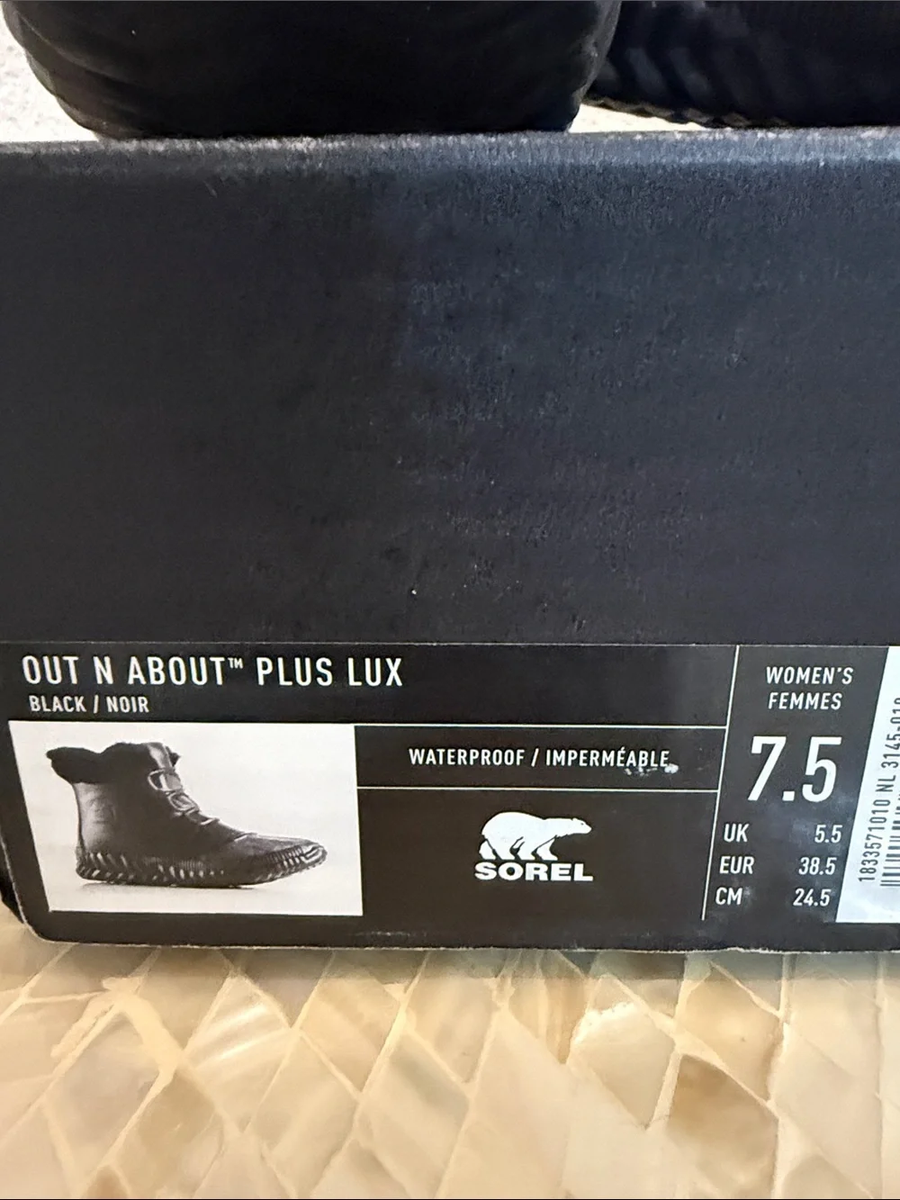 Sorel Black womens Out N About Plus Lux Boot size 7.5